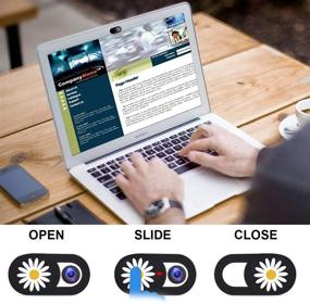 img 1 attached to 🌼 IMNEXT2U Ультратонкая защита камеры для ноутбука Slide (3 шт.) для Echo Show, MacBook Pro, MacBook Air, компьютера, планшета, Mac Air, Chromebook, ПК - Daisy (ожидается патент)