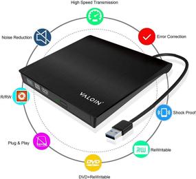 img 2 attached to 📀 Portable USB 3.0 External CD/DVD +/-RW Drive - DVD/CD ROM Rewriter Burner for Laptop/Desktop PC - Windows/Mac Compatible - MacBook Pro Ready