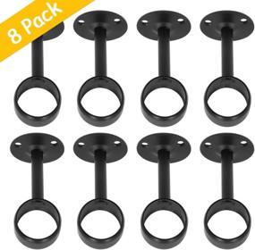 img 3 attached to 🛁 Seimneire 8pcs Stainless Steel Shower Curtain Closet Rod Holder – Secure Ceiling-Mount Bracket for Curtain Rods – Durable Pipe Flange Socket Closet Pole Supports – Sleek Flat Black Design