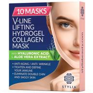 🎭 10 piece v line shaping face masks: lift & firm with hydrogel collagen, aloe vera - anti-aging & wrinkle-busting band - reduce double chin - contouring, slimming, and face lift sheet logo