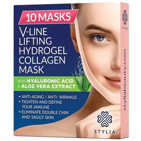 img 4 attached to 🎭 10 Piece V Line Shaping Face Masks: Lift & Firm with Hydrogel Collagen, Aloe Vera - Anti-Aging & Wrinkle-Busting Band - Reduce Double Chin - Contouring, Slimming, and Face Lift Sheet