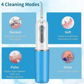 img 2 attached to 🦷 GEEDIAR Rechargeable Cordless Water Flosser for Teeth, Professional Dental Oral Irrigator with 4 Modes and 6 Replacement Jet Tips – Ideal for Braces & Bridges Care and Travel-friendly