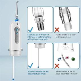 img 1 attached to 🦷 GEEDIAR Rechargeable Cordless Water Flosser for Teeth, Professional Dental Oral Irrigator with 4 Modes and 6 Replacement Jet Tips – Ideal for Braces & Bridges Care and Travel-friendly