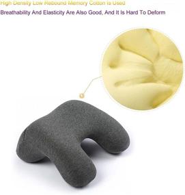 img 2 attached to Memory Foam Travel Pillow for Airplanes, Cars, Trains, Office, and Home - Neck Support Pillow for Reducing Shoulder and Back Burden