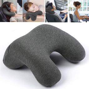 img 4 attached to Memory Foam Travel Pillow for Airplanes, Cars, Trains, Office, and Home - Neck Support Pillow for Reducing Shoulder and Back Burden