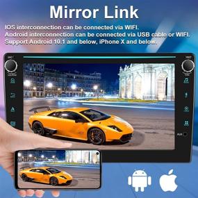 img 1 attached to 🚗 OiLiehu Android Touch Screen Car Stereo 8 inch Double Din Car Radio with Bluetooth FM WiFi GPS Navigation Mirror Link for Android & iOS + 4 USB Inputs/Subwoofer Output/Backup Camera Support