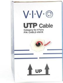 img 1 attached to Кабель Ethernet VIVO Red Cat5e на 1000 футов, CCA 🔴 провод, 24 AWG, UTP Pull Box, внутренние сетевые установки, CABLE-V001R