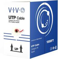 vivo red 1000ft bulk cat5e ethernet cable, cca 🔴 wire, 24 awg, utp pull box, indoor network installations, cable-v001r logo