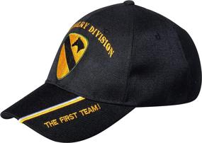 img 3 attached to 🧢 Premium Embroidered Adjustable Black Baseball Cap - Artisan Owl United States Army 1st Cavalry Division