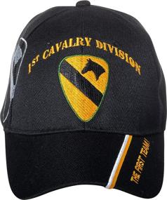 img 4 attached to 🧢 Premium Embroidered Adjustable Black Baseball Cap - Artisan Owl United States Army 1st Cavalry Division