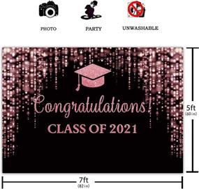 img 3 attached to Funnytree 7X5Ft Graduation Party Backdrop Class Of 2021 Girl Rose Gold Glitter Bokeh Spots Photography Background Pink Congrats Grad Prom Decorations Photo Studio Booth Props Cake Table Banner