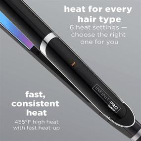 img 2 attached to 💇 Ultimate Styling with INFINITIPRO BY CONAIR Rainbow Titanium Flat Iron, 1 Inch – Black Beauty!