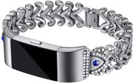 🔗 kaleidoc bands для fitbit charge 2 - металлическая замена браслета с кристаллами роденького камня, регулируемый браслет - премиальные совместимые браслеты для fitbit charge 2 логотип