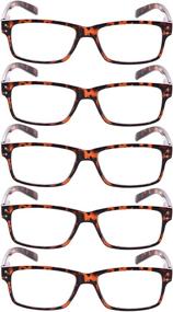 img 3 attached to 👓 Stylish and Durable Reading Glasses Set: 5 Pairs of Reader Eyeglasses with Spring Hinges for Men and Women