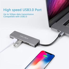 img 1 attached to 🔌 Versatile 5-in-1 USB C to HDMI Adapter with USB 3.0 Ports & SD/TF Card Reader for MacBook Pro/Air, Chromebook