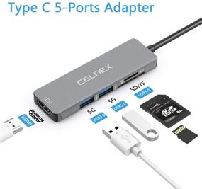 img 3 attached to 🔌 Versatile 5-in-1 USB C to HDMI Adapter with USB 3.0 Ports & SD/TF Card Reader for MacBook Pro/Air, Chromebook