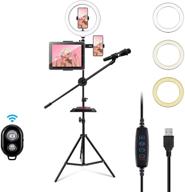 📸 10-inch led ring light with tripod stand, cell phone holder, and live stream kit for video streaming, photography, youtube, tiktok, selfies, makeup logo