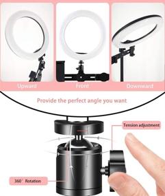 img 2 attached to 📸 10-Inch LED Ring Light with Tripod Stand, Cell Phone Holder, and Live Stream Kit for Video Streaming, Photography, YouTube, TikTok, Selfies, Makeup