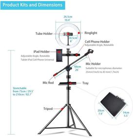 img 3 attached to 📸 10-Inch LED Ring Light with Tripod Stand, Cell Phone Holder, and Live Stream Kit for Video Streaming, Photography, YouTube, TikTok, Selfies, Makeup