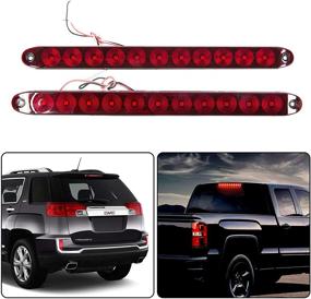 img 3 attached to 🚛 2-Pack Waterproof Sealed Red 15-Inch 11-LED Light Bar for Trailer Truck, RV, and Trailer Stop Turn Tail Third 3rd Brake Light, Truck Trailer Marker