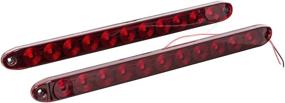 img 1 attached to 🚛 2-Pack Waterproof Sealed Red 15-Inch 11-LED Light Bar for Trailer Truck, RV, and Trailer Stop Turn Tail Third 3rd Brake Light, Truck Trailer Marker