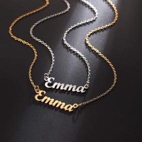 img 1 attached to U7 Personalized Name Necklace - Stainless Steel 18K Gold Plated Custom Any Names Choker Pendant for Women and Girls - 18 Inch - Ideal Gift for Name Plate Jewelry Lovers