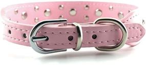 img 2 attached to 🐶 Dazzling Rhinestone Dog Collar with Diamond Flower Pattern - Stylish Leather Collar for Small and Medium Dogs