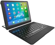 🔌 zagg rugged book pro - magnetic-hinged, multi pairing, durable stand case & detachable wireless backlit keyboard for apple ipad pro 9.7-inch [4th gen 2016] & ipad air 2 - black logo