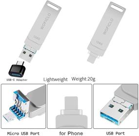 img 1 attached to 💾 128GB Gray Flash Drive Memory Stick - WOFICLO USB Drive Photo-Stick for External Phone/Pad/Android/Mac/PC Storage