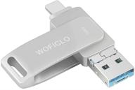 💾 128gb gray flash drive memory stick - woficlo usb drive photo-stick for external phone/pad/android/mac/pc storage logo