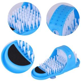 img 2 attached to 👣 Ultimate Foot Scrubber: Tbestmax Magic Feet Cleaner for Exfoliating & Cleaning - Shower, Spas, Massages - Slipper, Brush, and Washer - 1 Pair