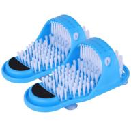 👣 ultimate foot scrubber: tbestmax magic feet cleaner for exfoliating & cleaning - shower, spas, massages - slipper, brush, and washer - 1 pair logo