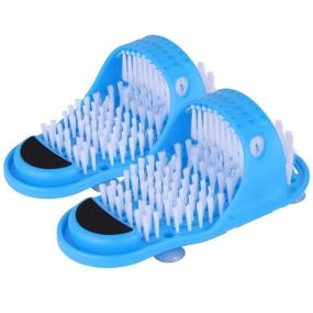 img 4 attached to 👣 Ultimate Foot Scrubber: Tbestmax Magic Feet Cleaner for Exfoliating & Cleaning - Shower, Spas, Massages - Slipper, Brush, and Washer - 1 Pair