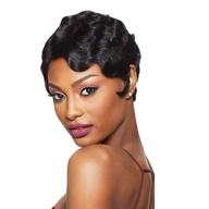 👩 stylish afro black wigs for women: short finger wave curly wig, nuna style, natural-looking mommy wig logo