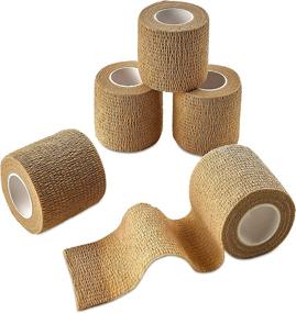 img 3 attached to Skin Color Cohesive Wrap Bandages by MEDca 🩹 - 2 Inches X 5 Yards, Pack of 6