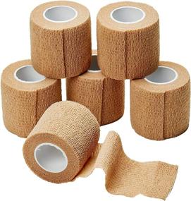 img 4 attached to Skin Color Cohesive Wrap Bandages by MEDca 🩹 - 2 Inches X 5 Yards, Pack of 6