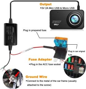 img 1 attached to 🚘 iiwey Dash Cam Hardwire Kit - 4 Meter Car Charger Cable for Dashboard Camera, 12V-24V to 5V Power Adapter with Fuse - Mini/Micro Compatible