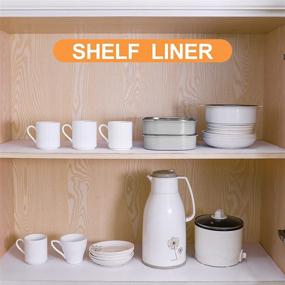 img 3 attached to 📦 White Shelf Liner: Waterproof Pantry Cabinets Liner – Washable and Easy to Cut Drawer Mat for Kitchens Cupboard (17.7" x 96 Inch)