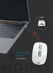 img 2 attached to 🖱️ Quiet Ergonomic Wireless Mouse for Laptop & Computer with USB, Silent Cordless Mice with 3 DPI Levels for Chromebook (White)