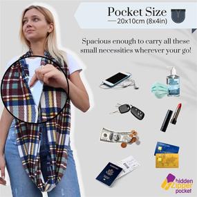 img 3 attached to 🧣 Elzama Plaid Checkered Infinity Winter Scarf: Stylish Tartan Loop Travel Scarf with Hidden Zipper Pocket for Women
