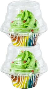 img 3 attached to Katgely Individual Cupcake Container 50-Pack - Sturdy Single Compartment Cupcake Carrier Box - Stackable & Transparent - BPA-Free Plastic