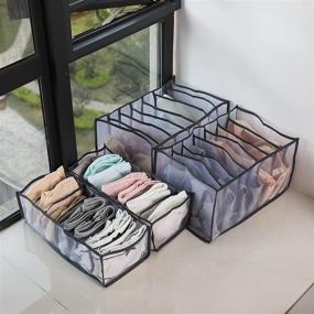 img 3 attached to Organizers Set Olding Organizers Jeans Compartment Storage Mesh