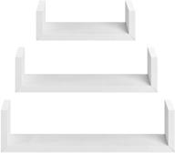 🏠 amada homefurnishing white floating shelves: stylish u-shaped wall shelf set in 3 sizes for bedroom, bathroom, living room, kitchen - amfs13-w logo