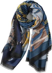 img 1 attached to Crinkle Sunscreen Lightweight Scarves Abstract
