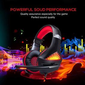 img 3 attached to Upgraded Professional PS4 Gaming Headset 3.5mm Wired Bass Stereo Noise Isolation Gaming Headphone with Mic and LED Lights for Playstation 4, Xbox One, Laptop, PC - BlueFire (Red)