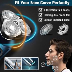 img 3 attached to 🪒 Vifycim Men's Electric Razor, Waterproof Rotary Shaver for Dry/Wet Shaving, High-Quality Men's Electric Shavers