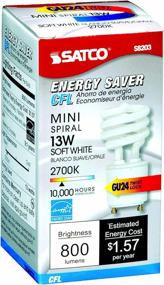 img 2 attached to 💡 Efficient 12-Pack Satco S8203: 13W T2 Ultra Mini Spiral 2700K Soft White CFL Bulb (GU24 Base, 60W Replacement)