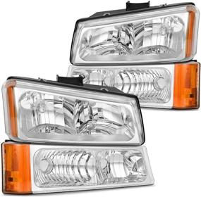 img 4 attached to 🚗 Nilight Headlight Assembly 2004-2006 Avalanche 2003-2006 Silverado 1500 1500HD 2500 2500HD 3500: Chrome Housing Amber Reflector Set Replacement