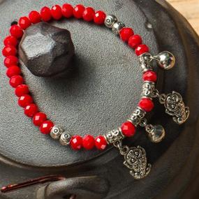 img 1 attached to 💰 Feng Shui Prosperity 6mm Bead Bracelet with Silver Plated Pi Xiu/Pi Yao, Bell Charm for Attracting Wealth and Good Fortune