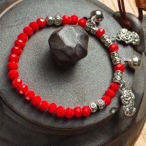 img 3 attached to 💰 Feng Shui Prosperity 6mm Bead Bracelet with Silver Plated Pi Xiu/Pi Yao, Bell Charm for Attracting Wealth and Good Fortune